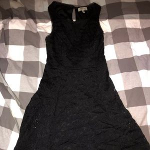 black lace mini dress
